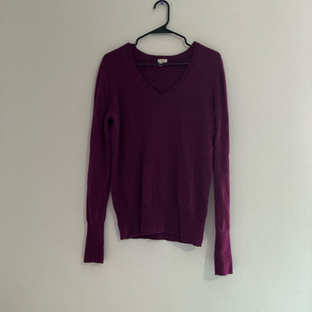 Halogen V-Neck Sweater - Rich Purple